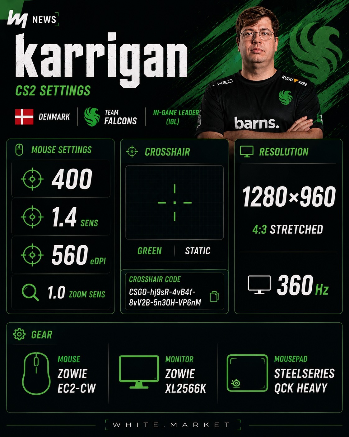 karrigan CS2 Settings: Crosshair, Resolution, Config, and Gear - news.white.market
