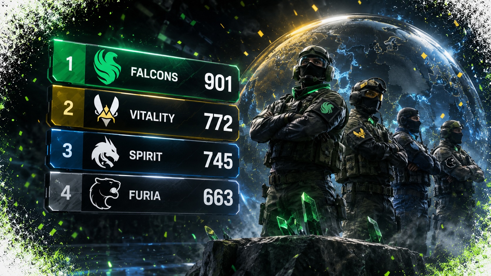 HLTV: Falcons зберігають перше місце, зміни в топ‑4