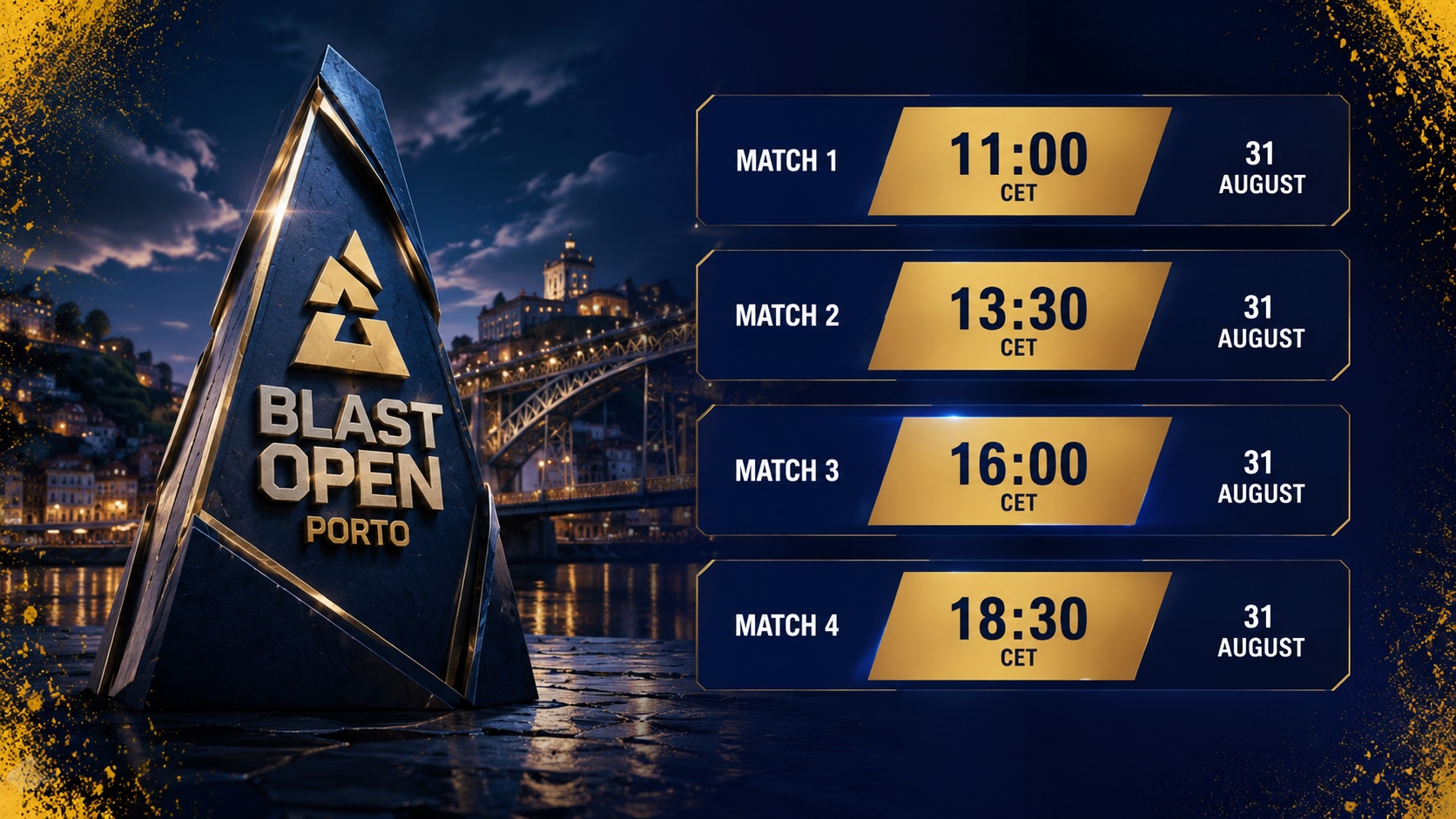 BLAST Open Porto: розклад вирішальних матчів 31 серпня